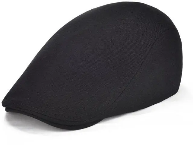 Main image of Men's Cotton Flat Ivy Gatsby Newsboy Driving Hat Cap (Style2-Black)