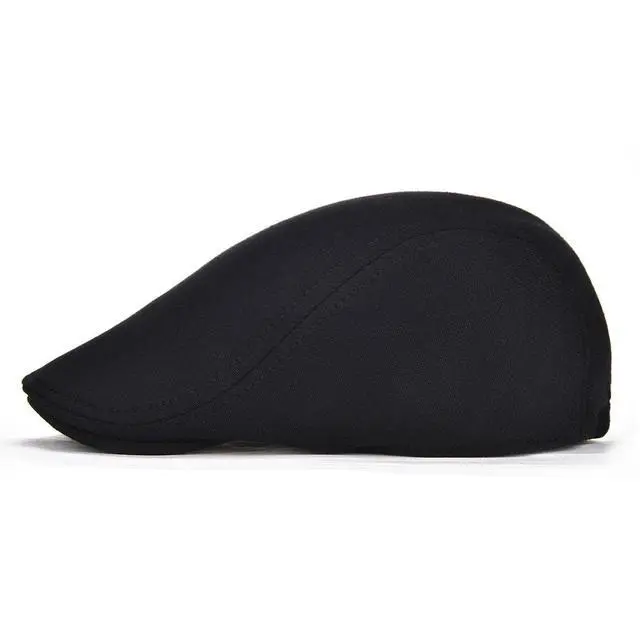 Alt view image 2 of 6 - Men's Cotton Flat Ivy Gatsby Newsboy Driving Hat Cap (Style2-Black)