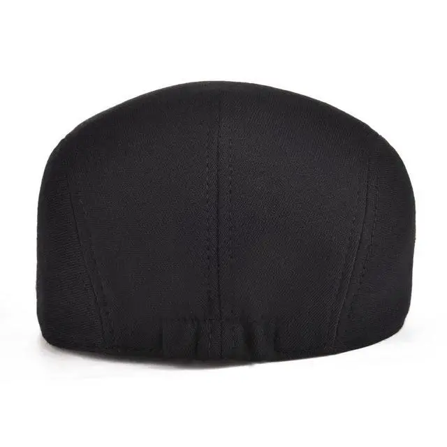 Alt view image 5 of 6 - Men's Cotton Flat Ivy Gatsby Newsboy Driving Hat Cap (Style2-Black)
