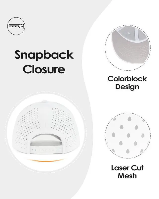 Alt view image 3 of 6 - Oversize XXL Men's Baseball Mesh Cap, Laser Cut Quick Dry Cap, Adjustable Curved Brim Trucker Hat for Women White