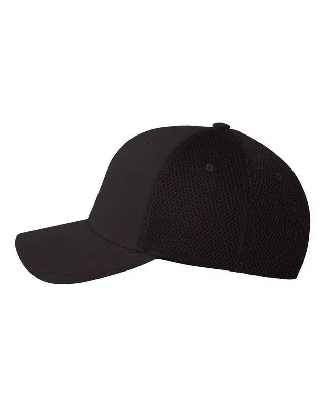 Alt view image 4 of 5 - Unisex Ultrafibre Airmesh Fitted Trucker Hat, Black, Small-Medium