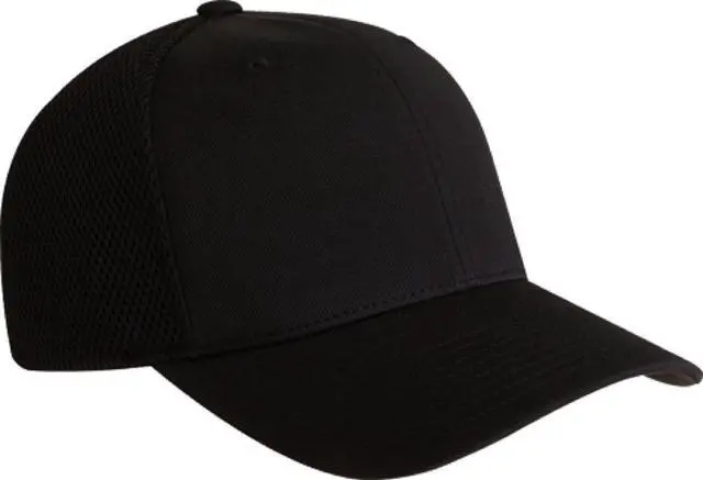 Alt view image 5 of 5 - Unisex Ultrafibre Airmesh Fitted Trucker Hat, Black, Small-Medium