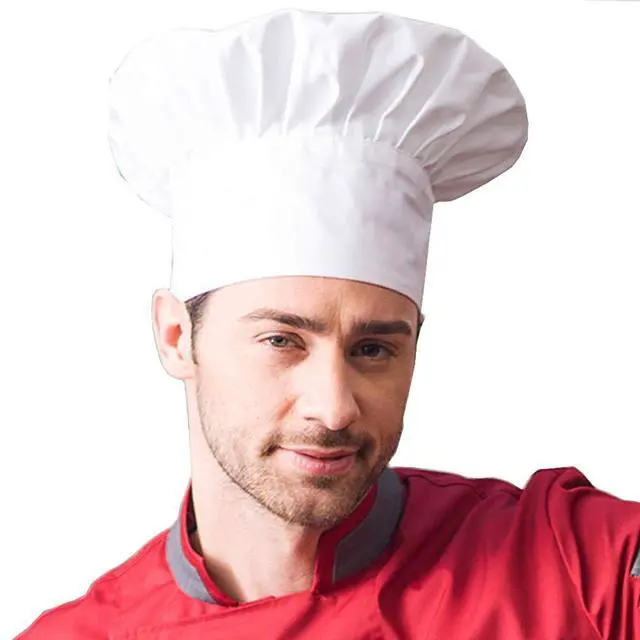 Alt view image 3 of 5 - Chef Hat Adult Adjustable Elastic Baker Kitchen Cooking Chef Cap (White)