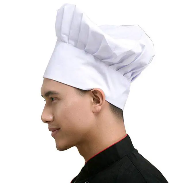 Alt view image 4 of 5 - Chef Hat Adult Adjustable Elastic Baker Kitchen Cooking Chef Cap (White)