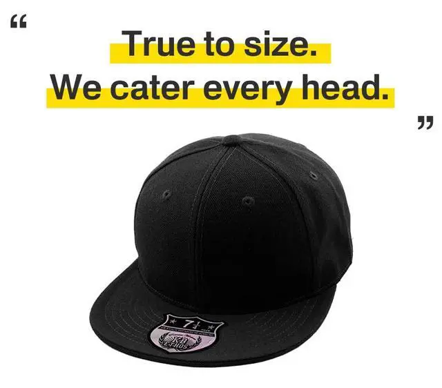 Alt view image 4 of 7 - KNW-2364 BLK (7 5/8) The Real Original Fitted Flat-Bill Mens Hat True-Fit, 9 Sizes & 20 Colors, Black