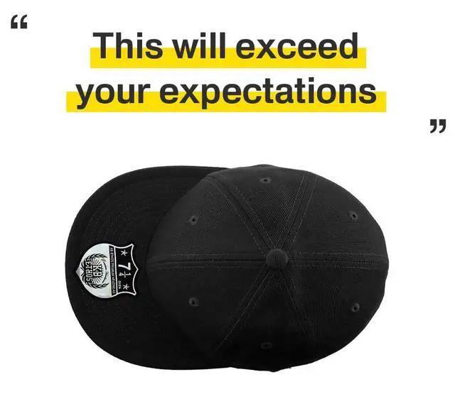Alt view image 5 of 7 - KNW-2364 BLK (7 5/8) The Real Original Fitted Flat-Bill Mens Hat True-Fit, 9 Sizes & 20 Colors, Black
