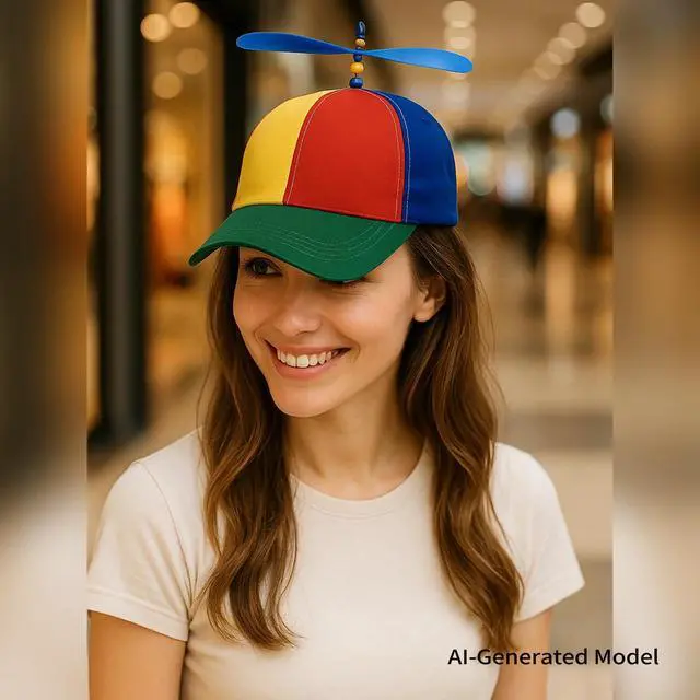Alt view image 3 of 6 - Colorful Helicopter Baseball Cap: Neutral Adjustable Cute Baseball Helicopter Propeller Cap Snapback Cap