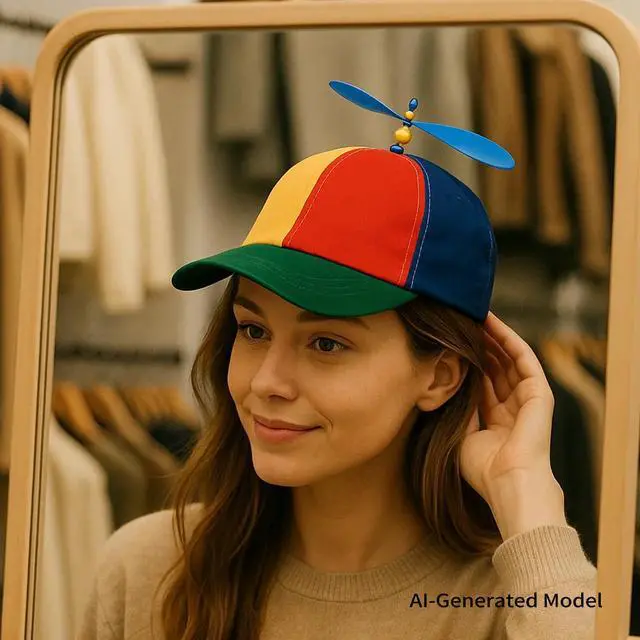 Alt view image 2 of 6 - Colorful Helicopter Baseball Cap: Neutral Adjustable Cute Baseball Helicopter Propeller Cap Snapback Cap