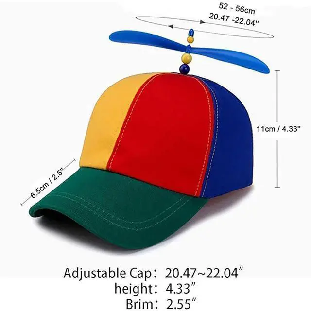 Alt view image 5 of 6 - Colorful Helicopter Baseball Cap: Neutral Adjustable Cute Baseball Helicopter Propeller Cap Snapback Cap