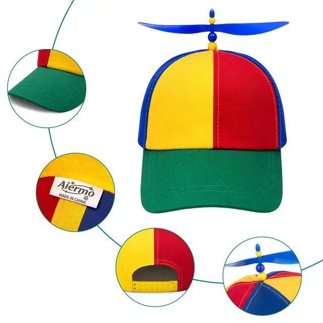 Alt view image 4 of 6 - Colorful Helicopter Baseball Cap: Neutral Adjustable Cute Baseball Helicopter Propeller Cap Snapback Cap
