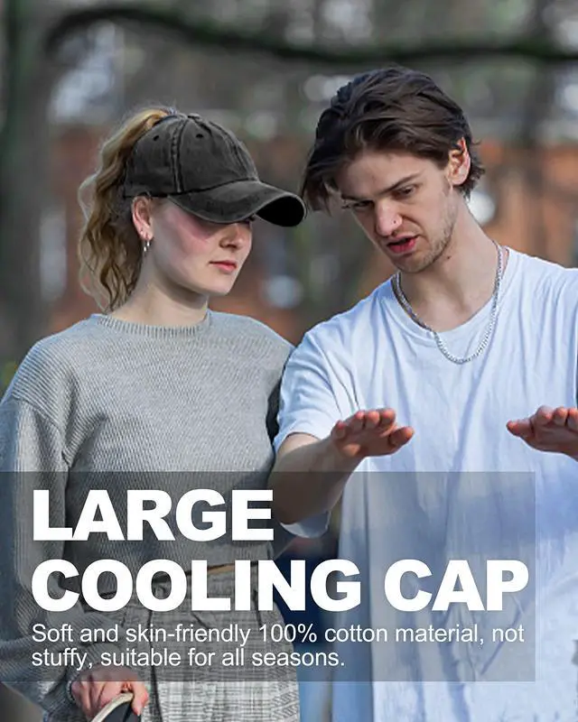 Alt view image 6 of 7 - Extra Large Baseball Cap For Big Heads, Washed Running Hat