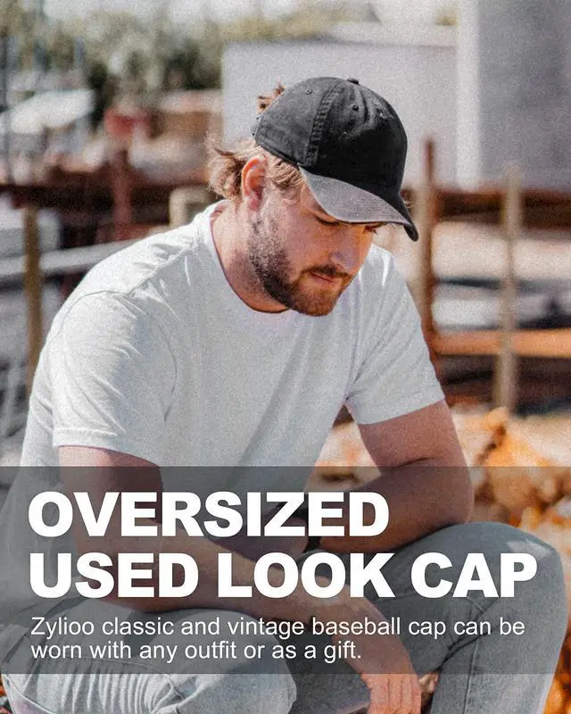 Alt view image 7 of 7 - Extra Large Baseball Cap For Big Heads, Washed Running Hat