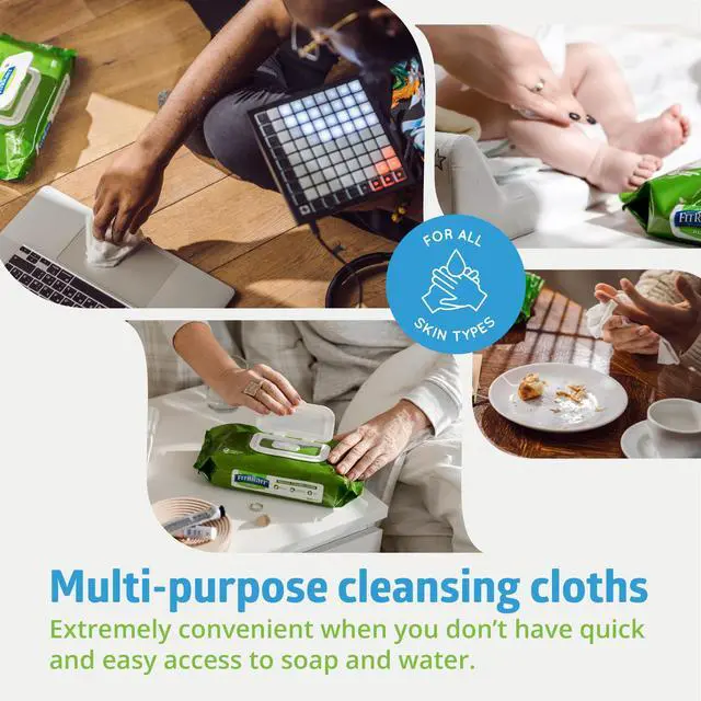 Alt view image 7 of 7 - Medline Aloe Quilted Heavyweight Personal Cleansing Cloth Wipes, Unscented, Pack of 48, 8 x 12 inch Adult Large Incontinence Wipes