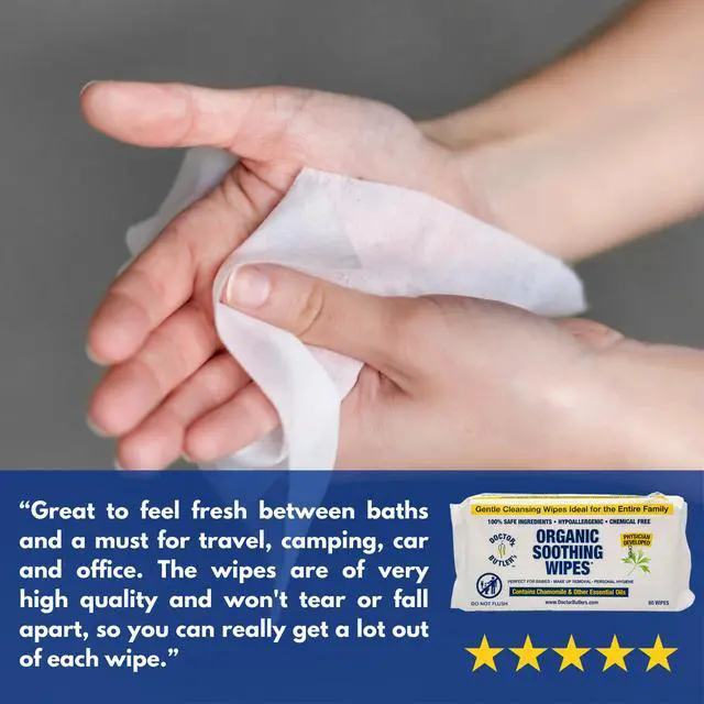 Alt view image 6 of 7 - Soothing All-Purpose Wet Wipes for Sensitive Skin, Made with Organic Bamboo, Face Wipes, and Bathroom Cleanup with Chamomile and Essential Oils* (1 Pack - 60 Count)