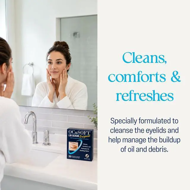 Alt view image 2 of 5 - Lid Scrub Original Eyelid Cleanser - Pre-Moistened Eyelid Wipes for Mild to Moderate Conditions - Eyelid Cleanser to Clean, Comfort & Soothe Irritated Eyelids - 30 Count