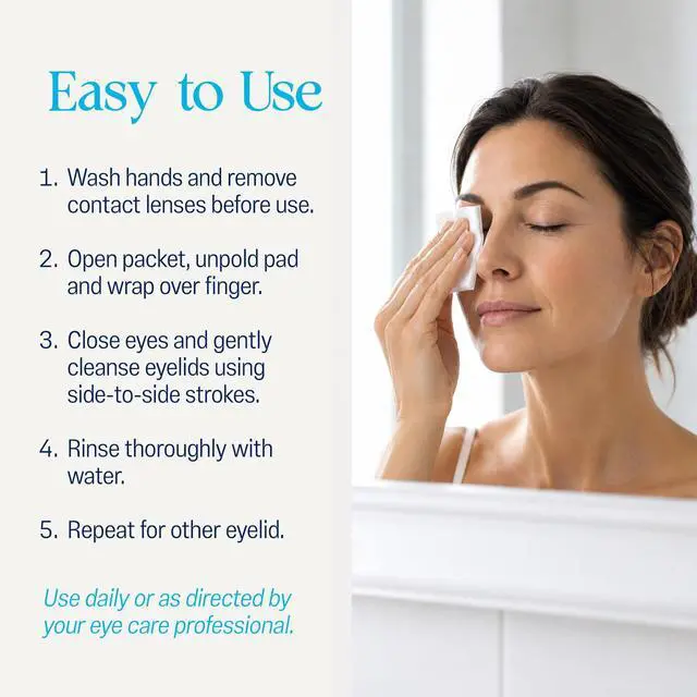 Alt view image 3 of 5 - Lid Scrub Original Eyelid Cleanser - Pre-Moistened Eyelid Wipes for Mild to Moderate Conditions - Eyelid Cleanser to Clean, Comfort & Soothe Irritated Eyelids - 30 Count