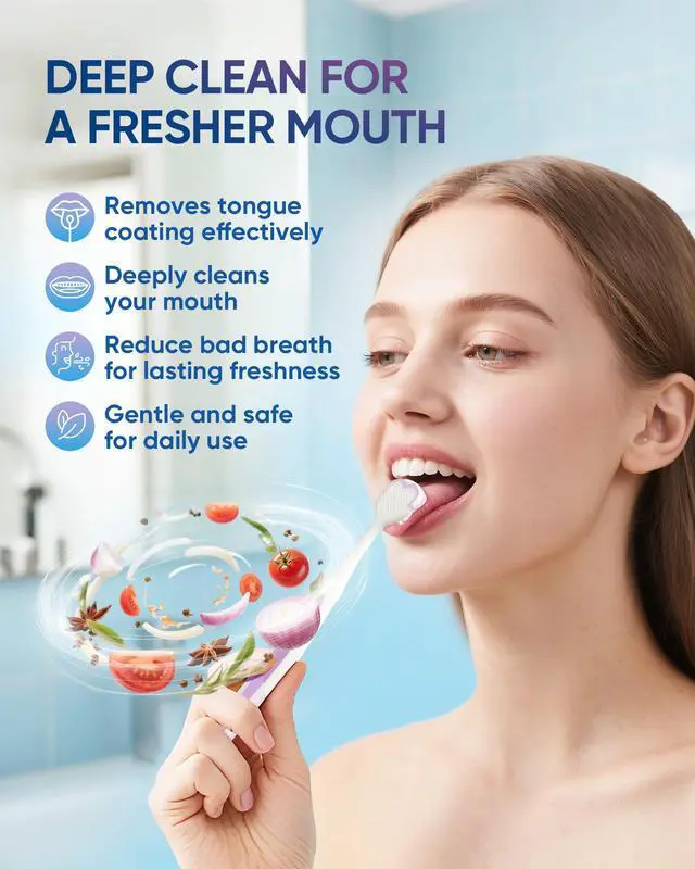 Alt view image 3 of 7 - Tongue Cleaner Gel with Tongue Brush Fresh Breath Oral Care Kit Tongue Scraper Gel Set for Bad Breath Removal, Maintain Oral Health