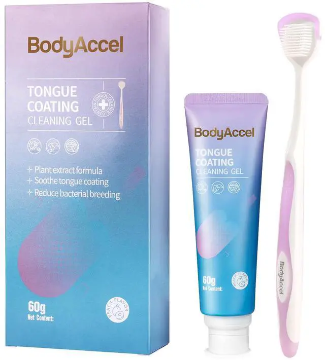 Main image of Tongue Cleaner Gel with Tongue Brush Fresh Breath Oral Care Kit Tongue Scraper Gel Set for Bad Breath Removal, Maintain Oral Health