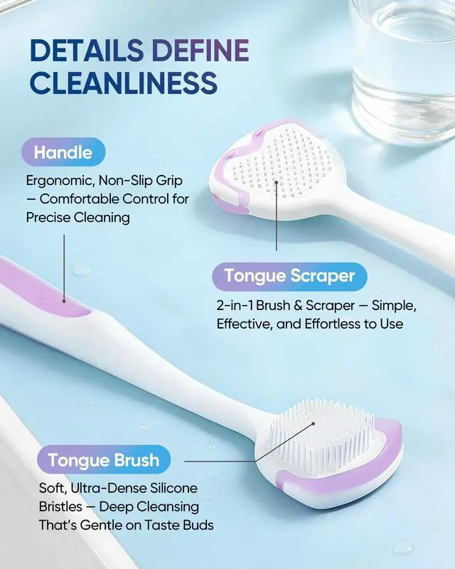 Alt view image 6 of 7 - Tongue Cleaner Gel with Tongue Brush Fresh Breath Oral Care Kit Tongue Scraper Gel Set for Bad Breath Removal, Maintain Oral Health