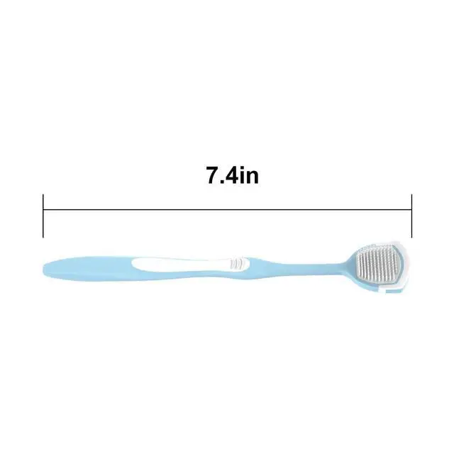 Alt view image 4 of 5 - Soft Tongue Brush Scraper Cleaner Helps Fight Bad Breath Clean Your Tongue Without Hurt Pack Of 4 (GREEN PURPLE BLUE PINK)