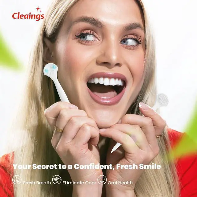 Alt view image 4 of 7 - Disposable Tongue Scraper for Adults 20 Count, 4-in-1 Portable Pre-Pasted Tongue Cleaner Brush with Toothpick for Travel, On-the-Go Oral Care Helps Remove Bad Breath, Mint