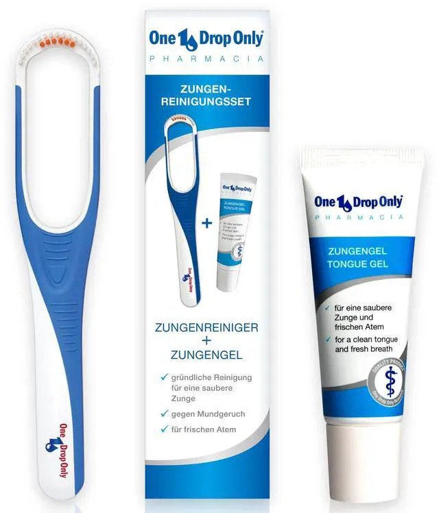 Main image of Pharmacia Tongue Cleaning Set: Tongue Cleaner Brush, Tongue Gel 25ml/ 0.85floz and 10 Dental Picks, German Oral Care