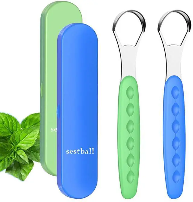Main image of New Version Tongue Scraper Cleaner for Adults & Kids, Medical Grade Metal Tongue Brushes Set for Fresh Breath Dental Eliminate Bad Breath in Seconds