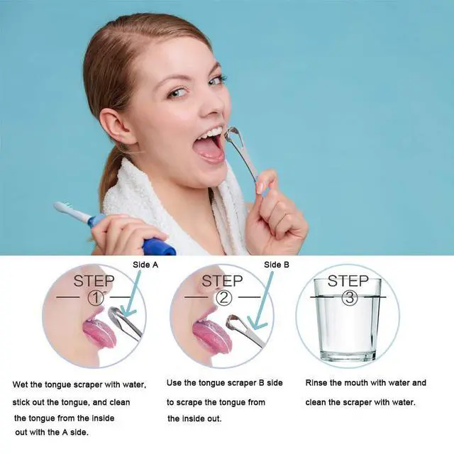 Alt view image 6 of 7 - New Version Tongue Scraper Cleaner for Adults & Kids, Medical Grade Metal Tongue Brushes Set for Fresh Breath Dental Eliminate Bad Breath in Seconds