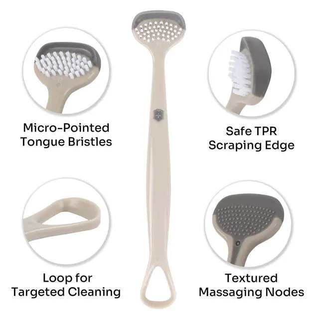 Alt view image 4 of 6 - 6 Pack Tongue Brush and Scraper, Tongue Cleaner for Adults, Tongue Scraper Cleaner for Oral Hygiene and Fresh Breath