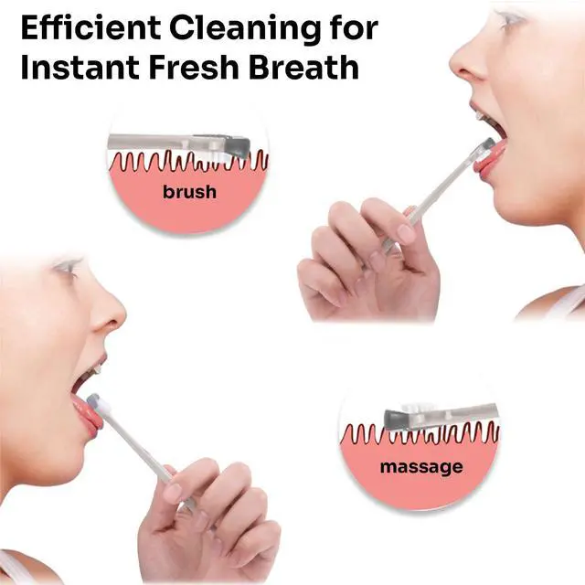 Alt view image 5 of 6 - 6 Pack Tongue Brush and Scraper, Tongue Cleaner for Adults, Tongue Scraper Cleaner for Oral Hygiene and Fresh Breath