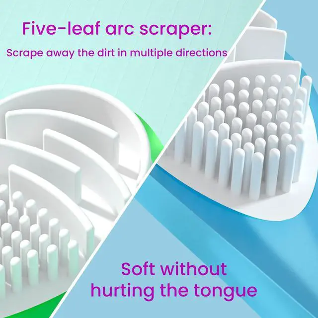 Alt view image 3 of 7 - Double-Side Desiged Tongue Scraper, Ultra-Soft Tongue Brush Tongue Cleaner (3 Pack)