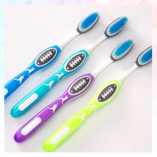 Alt view image 7 of 7 - Soft Hair Manual Toothbrush, Soft Care Rugby Brush Handle, Adult, decontamination, Suitable for Sensitive Teeth, whitening and Tongue Coating Cleaning, Set of 4.