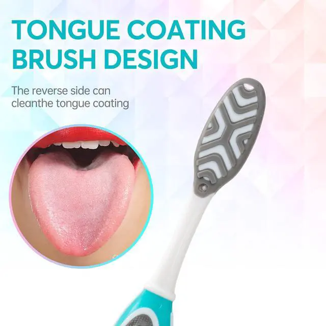 Alt view image 3 of 7 - Soft Hair Manual Toothbrush, Soft Care Rugby Brush Handle, Adult, decontamination, Suitable for Sensitive Teeth, whitening and Tongue Coating Cleaning, Set of 4.