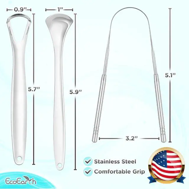 Alt view image 6 of 7 - Tongue Scraper for Adults - 3 Pcs Metal Tongue Cleaner with Silver Storage Case - Tough Stainless Steel Mouth Scrubber for Fresh Breath & Oral Hygiene