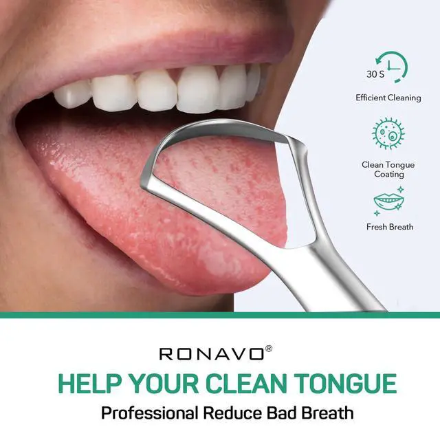 Alt view image 3 of 7 - Tongue Scraper for Adults, Two Colors Designed for Couples, Cure Bad Breath, Tongue Cleaners Stainless Steel, Metal Tongue Scrapers for Oral Care & Hygiene (2 Pack)