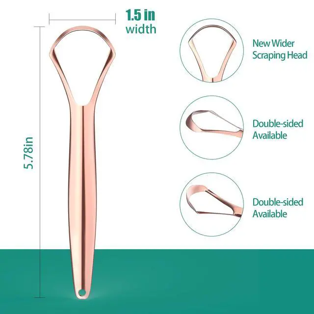 Alt view image 7 of 7 - Tongue Scraper for Adults, Two Colors Designed for Couples, Cure Bad Breath, Tongue Cleaners Stainless Steel, Metal Tongue Scrapers for Oral Care & Hygiene (2 Pack)
