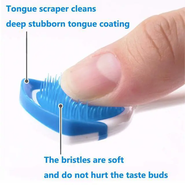 Alt view image 2 of 6 - Tongue Brush, Tongue Scraper, Tongue Cleaner, Tongue Scraper Brush, Tongue Cleaner Brush, Tongue Brushes Helps Fight Bad Breath, 3 Tongue Scrapers, 3 Pack (Blue & Orange & Red)