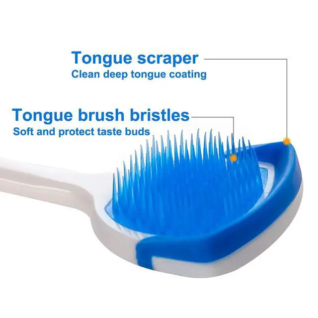 Alt view image 2 of 7 - Tongue Brush, Tongue Scraper, Tongue Cleaner, Tongue Scraper Brush, Tongue Cleaner Brush, Tongue Brushes Helps Fight Bad Breath, 3 Tongue Scrapers, 3 Pack (Black & Blue & Green)