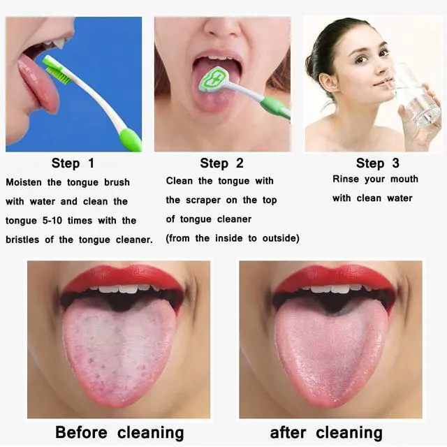 Alt view image 3 of 7 - Tongue Brush, Tongue Scraper, Tongue Cleaner, Tongue Scraper Brush, Tongue Cleaner Brush, Tongue Brushes Helps Fight Bad Breath, 3 Tongue Scrapers, 3 Pack (Black & Blue & Green)