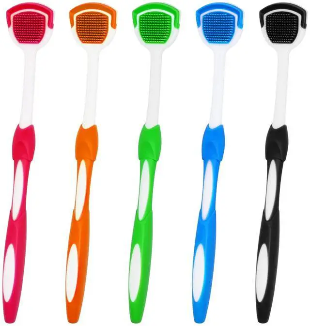 Main image of Tongue Brush, Tongue Scraper, Tongue Cleaner, Tongue Scraper Brush, Tongue Scraper Cleaner, Tongue Brushes, Helps Fight Bad Breath, 5 Tongue Scrapers, 5 Pack