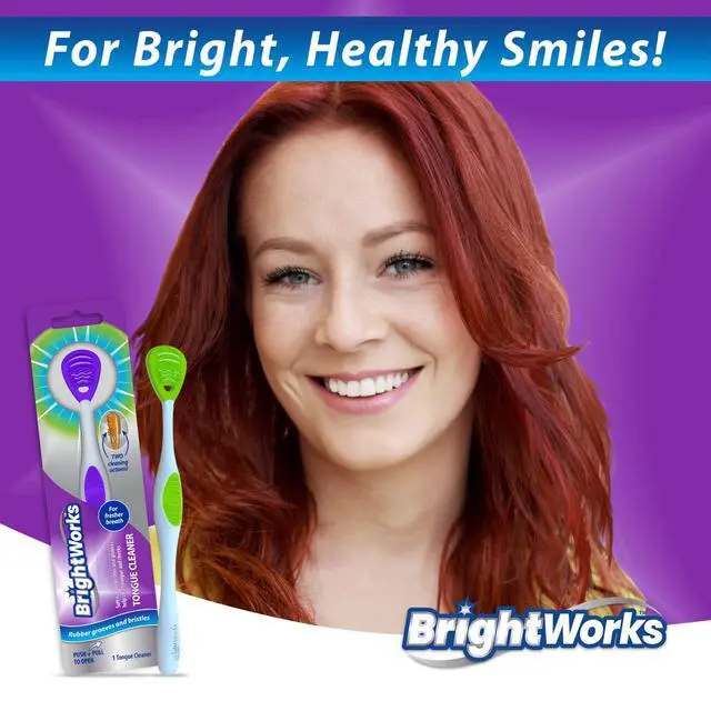 Alt view image 3 of 7 - Tongue Cleaner (3-Pack) with Gentle Cheek Scraper. Two-Sided Head with Dual Action Cleaning for Fresh Breath.
