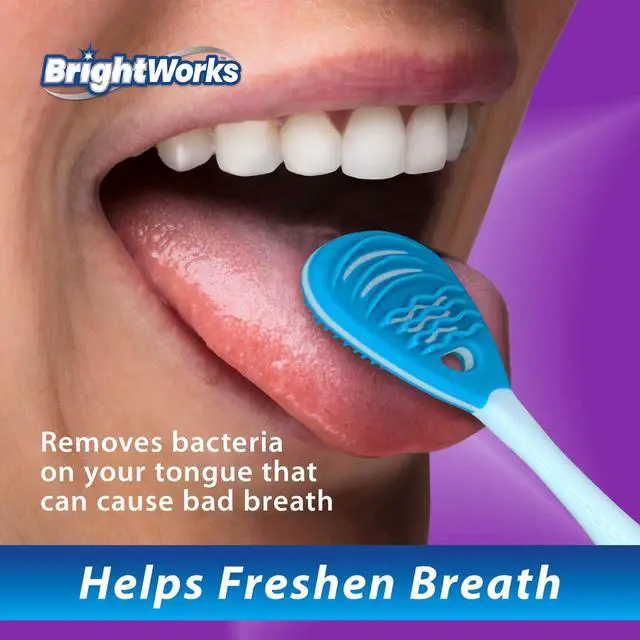 Alt view image 4 of 7 - Tongue Cleaner (3-Pack) with Gentle Cheek Scraper. Two-Sided Head with Dual Action Cleaning for Fresh Breath.