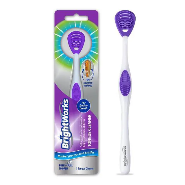 Alt view image 7 of 7 - Tongue Cleaner (3-Pack) with Gentle Cheek Scraper. Two-Sided Head with Dual Action Cleaning for Fresh Breath.