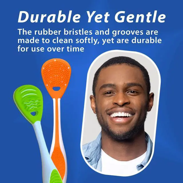 Alt view image 6 of 7 - Tongue Cleaner (3-Pack) with Gentle Cheek Scraper. Two-Sided Head with Dual Action Cleaning for Fresh Breath.