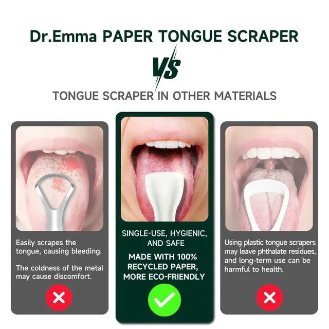 Alt view image 3 of 7 - Tongue Scraper, Disposable Tongue Cleaner for Adults, Paper Hygienic Scraper, Clean Tongue, Promote Fresh Breath, 60 Count (Pack of 1)