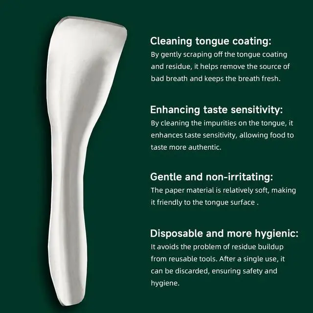 Alt view image 4 of 7 - Tongue Scraper, Disposable Tongue Cleaner for Adults, Paper Hygienic Scraper, Clean Tongue, Promote Fresh Breath, 60 Count (Pack of 1)