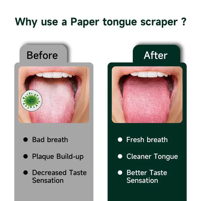 Alt view image 7 of 7 - Tongue Scraper, Disposable Tongue Cleaner for Adults, Paper Hygienic Scraper, Clean Tongue, Promote Fresh Breath, 60 Count (Pack of 1)