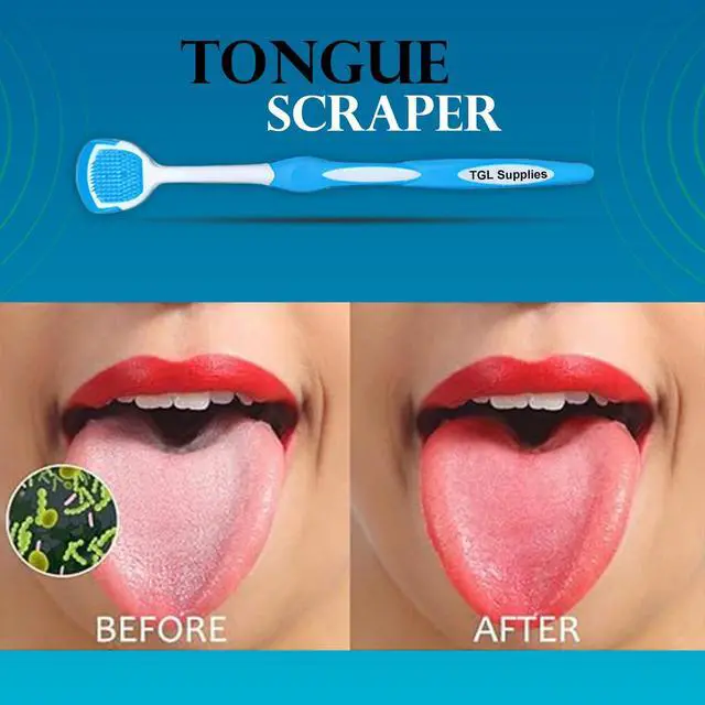 Alt view image 2 of 6 - Tongue Scraper for Adults, 2 Pack BPA-Free Tongue Cleaner with Travel Case, Dental Floss Picks & Mirror, Soft Tongue Cleaning Brush for Fresh Breath & Daily Oral Hygiene, Orange & Green