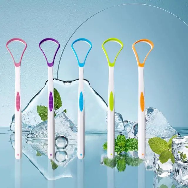Alt view image 6 of 7 - 5 Pieces Tongue Scraper Cleaner for Adult & Kids, Colorful Plastic Tongue Brush Oral Care Scrapers Kits for Fresh Breath Mouth Health Cleaning Accessory