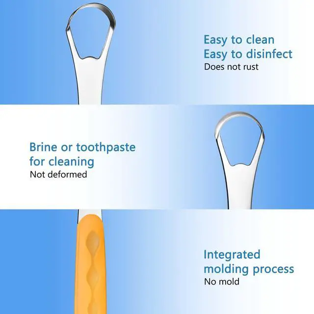 Alt view image 5 of 7 - 4 Pcs Tongue Scraper Cleaner Adults Kids,Orange, Green, Black and Purple